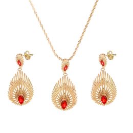 Bright Gold Zirconia Oval African Bridal Wedding Jewelry Sets Ethiopian Eritrean Hair Accessories