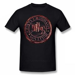 Templar T-Shirt Knights Seal Symbol T Graphic 100% Cotton Tee Men Short Sleeve Classic Cute Tshirt 210629