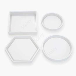 Silicone Casting Moulds Casting Crystal Mould Clear Epoxy Silicone Resin Liquid Mould DIY Flower Pot Base Tea Coaster DAS202