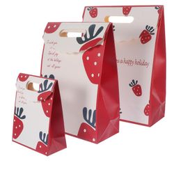 Gift Wrap 3Pcs Valentine's Day Paper Tote Bag Kraft Printed Wrapping Storage