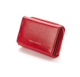 Women PU Retro 3 Foldable Credit Card Zipper Short Wallets Mix Colour