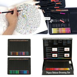 75pcs Color Pencil Drawing Set Artist Painting Sketching Color Pencil Art Students Book Drawing Stationery Painting Supplies