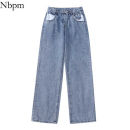 Nbpm Fashion Boyfriend Style Baggy Jeans Woman High Waist Streetwear Girls Wide Leg Jeans Pants Denim Trousers Femme 210529