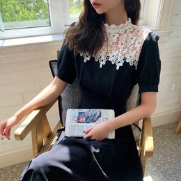 Plus Size Summer Shirt Dress Evening Female Vintage Dress Party Oversize Short Sleeve Beach Women Dresses Robe Vestido Prom 210706