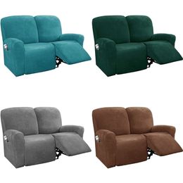 1 2 Seater Velvet Recliner Cover Stretch Lounger Divano Sedia Fodere per Soggiorno Divano Covers Mobili Protector Elastico 211116