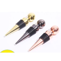 Silver Rose Gold Metal Red Wine Stopper for Bar Tools Champagne Bottle Cap Storage Plug Kitchen Accessories
