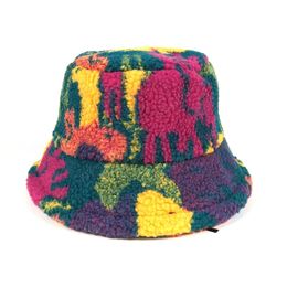 Lambswool Womens Winter Bucket Hats Multicolour Plasticine Fisherman Hat Girl Outdoor Travel Sun Hat Warm Soft Velvet Panama