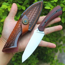 New Arrival Outdoor Survival Straight Hunting Knife D2 Satin Blade Full Tang G10 Handle Fixed Blades Knives With Kydex