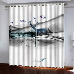 Creative animal 3D Bedroom Curtain Window Kitchen Curtains For Living Room Bedroom Modern Children Blackout Cortinas 2021