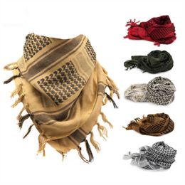 Outdoor Arab Square Scarf Shawl 100% Cotton Military Tactical Desert Scarves Camping Windproof Bandanas Man Woman Turban Y0911