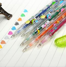 Highlighters 12 Colors/sets Bear DIY Gel Pens Diary Candy Color Water Chalk Highlighter Canetas Markers Pen