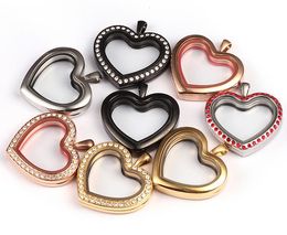 heart shape floating zipperet with crystals magnetic zipperet pendant Classic Heart Memory Jewellery