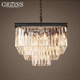 Chandeliers Square Crystal Lightings Authentic Lamp Fixture Hanging Light Ceiling For Home Decora