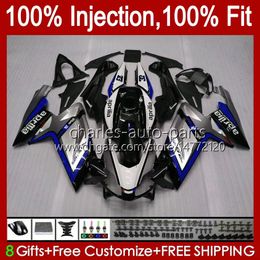 Injection Body For Aprilia RS4 RS-125 RSV RS 125 RR 125RR 06-11 34No.45 RSV-125 RSV125 RS125 R 06 07 08 09 10 11 RSV125RR 2006 2007 2008 2009 2010 2011 Fairings glossy silvery