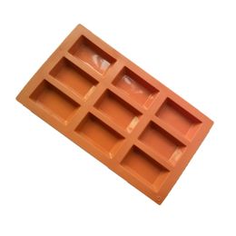 1Pc Baking tool 9 Cavity Financier Mould Silicone Mould Red French Cake Mould Dessert Tools 210225