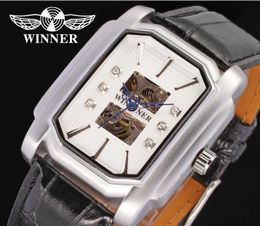 Top sell WINNER fashion men watches Mens Automatic Watch Mechanical watch for man Leather belt WN36