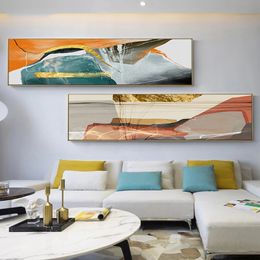 Abstract Colourful Painting Canvas Banner Contemporary Art Posters N Prints Orange Wall Art Pictures for Living Room Saudi Decor