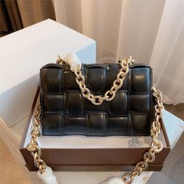 Nice Famous design leather square woven bag high quality lady cake bag classic solid color large capacity shoulder bag