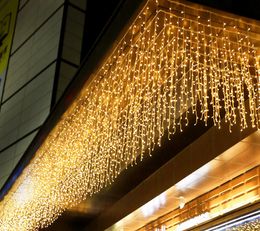 220V EU LED Christmas Light Icicle waterproof Fairy String Curtain Lights Garland Outdoor For Wedding Party Bar New Year Decor