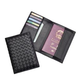 Card Holders Luxury Designer Passport Holder Soft Lambskin Cover Genuine Sheep Leather ID Business Travel Wallet285Z