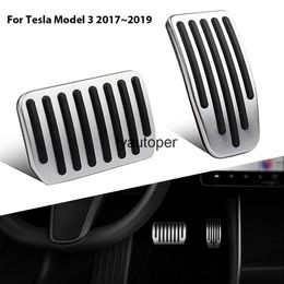 AntiSlip Foot Pedal Pads Aluminium Alloy Covers Compatible with Tesla Model Brake Accelerator Cover Accessories