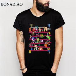 Arcade Game Donkey Kong Collage T Shirt FC Console Game Vintage Style Tee Shirt 100% Cotton Plus Size LA Camiseta 210304