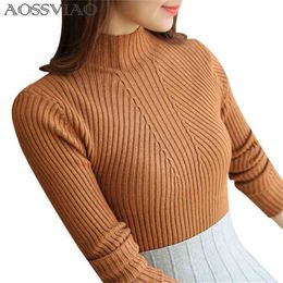 Turtleneck Sweater Women Fashion Autumn Winter Black Tops Knitted Pullovers Long Sleeve Jumper Pull Femme Clothing 210914