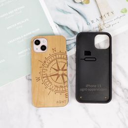 Luxury Wood Phone Cases For iPone 12 11 Pro Max X XR XS Nature Wooden Case Shockproof Engraving Printing Design