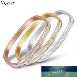 New Three Colours Bracelets Bangles Stainless Steel With 2 row Sparkling Cubic zirconia Open Bracelet For Women Factory price expert design Quality Latest Style