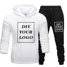 Customised Print Hoodies and pants thick Sweatshirt Comfortable Unisex DIY Streetwear tracksuit DropShipping Pullovers LJ200918