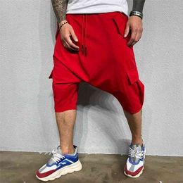 Mens Shorts Summer Streetwear Casual Cargo Man Sweatpants Fitness Men Cotton Punk Jogger Short Pants 210713