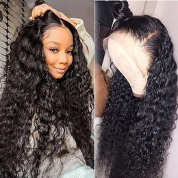 Deep Wave Brazilian Remy Curly Human Hair Wig 150% Density 13x4 Water Wave Lace Front Wig for Black Women Pre drawn 360 Front