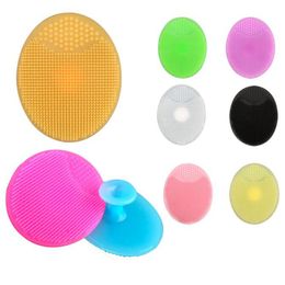 silicone face pads UK - Soft face brush Facial Exfoliating Brush silicone Cleaning Pad Wash Face Facial Exfoliating Brush SPA Skin Scrub Cleanser Tool