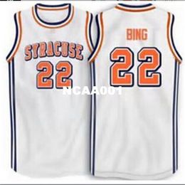 Vintage #22 SYRACUSE Dave Bing Mesh fabric Full embroidery Jersey Size S-4XL or custom any name or number College jersey