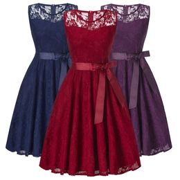 Girls Dresses, Girls Lace commencement Sleeveless Party Dresses,Kids Vintage Clothes For 15-20Yrs Teenager Girls 210303