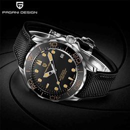 PAGANI DESIGN Fashion Brand Silicone Men's Automatic Watches Top 007 Commander Men Mechanical Wristwatch Japan NH35A Watches 210804