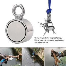 800Kg D94mm Strong Powerful Round Neodymium Magnet Hook Salvage Magnet Sea Fishing Equipment Holder Pulling Mounting Pot 10M Rop NdFeB