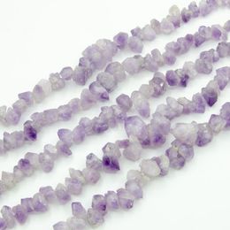 Pendant Necklaces 14in Natural Purple Crystal Handmade Necklace Healing Irregular Gem Stone Jewelry Design For Women Gift Dec DIY