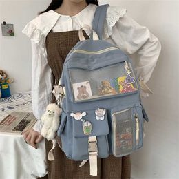 Multi-Pocket Nylon Women Backpack SEETIC kawaii backpack for school girls backpack High Capacity Waterproof Travel Bag Female 202211