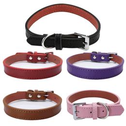 Dog Collars & Leashes Exquisite Adjustable Buckle Puppy Pet Durable Fashion Leather High Quality Collares Perro