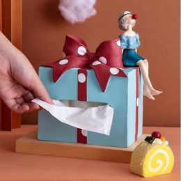 Toilet Paper Holders Creative Light Luxury Girl Bubble Bowknot Children's Napkin Tissue Box Living Room Home Decoration