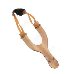 Children's wooden slingshot rubber rope traditional hunting tools outdoor play slingshot exercise children aiming shooting toy DAS41