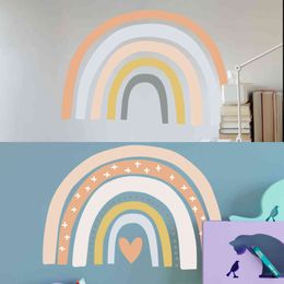 Nordic Love Rainbow Wall Stickers for Children Kids rooms Wall Decor Art Murals Vinyl PVC Home Decorative Sticker DIY Wallpapers 211112