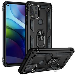 Shockproof Armor Kickstand Phone Cases For Motorola Moto G Play E7 Power G100 Edge S One 5G Ace TPU PC 2 in 1 Magnetic Finger Ring Anti-Fall Cover Case