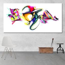 Abstract Painting Bright Colour Wall Pictures For Living Room Huge Size Poster Print Canvas Painting No Frame