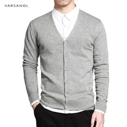 Cotton Cardigan Sweater Men Clothing Long Sleeve Knitted V-Neck Sweaters Solid Button Fit Casual Pull Homme Clothes 210918