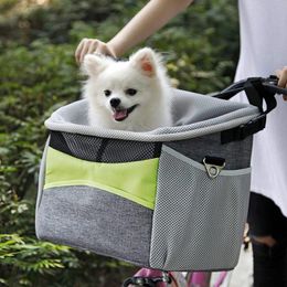 Bicycle Pet Carrier Dog Bike Front Carrier with Small Pockets Bicycle Handlebar Small Pet with Shoulder Strap2693