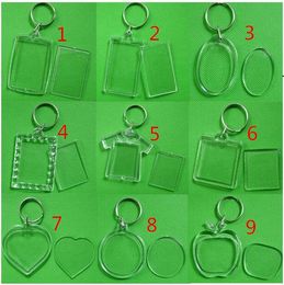 DIY Acrylic Blank Photo Keychains Shaped Clear Key Chains Insert Photo Plastic Keyrings Photo Frame CCA6834