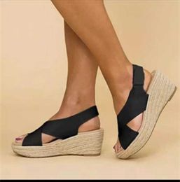 2021 High Heels Women Shoes Peep Toe Summer Platform Fashion Footwear Wedges Heel Sandal Beach Zapatillas Mujer Casa 43 Y0721