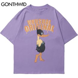 Tshirts Streetwear Hip Hop Funny Duck Print Summer Tees Shirts Mens Harajuku Hipster Casual Cotton Short Sleeve Tops 210602